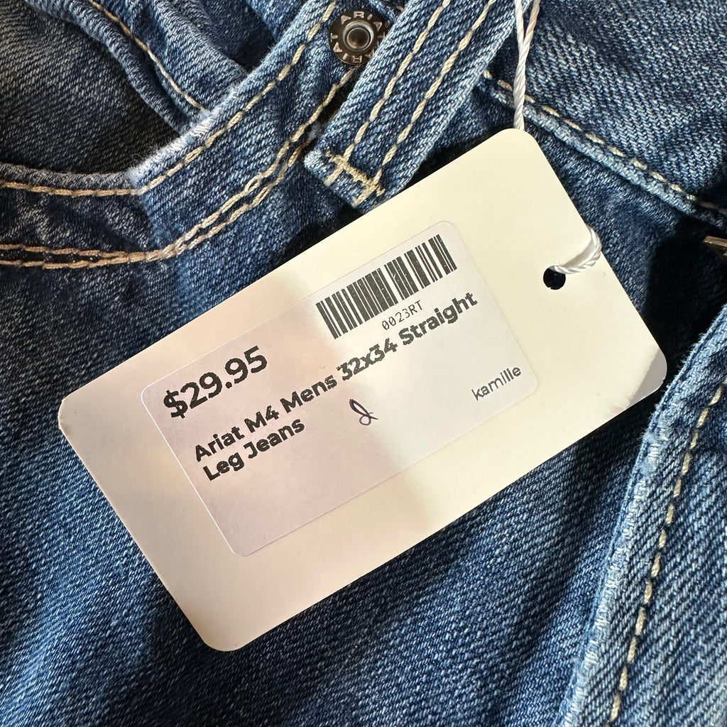 Ariat M4 Relaxed Boot Cut Blue Jeans Men's 32x34 Western Cowboy