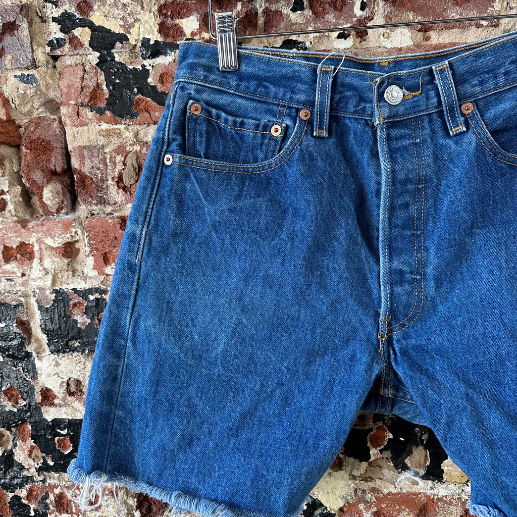 Levi's 501 Cut Off Denim Blue Jean Shorts Womens 32 - 30x7" inseam