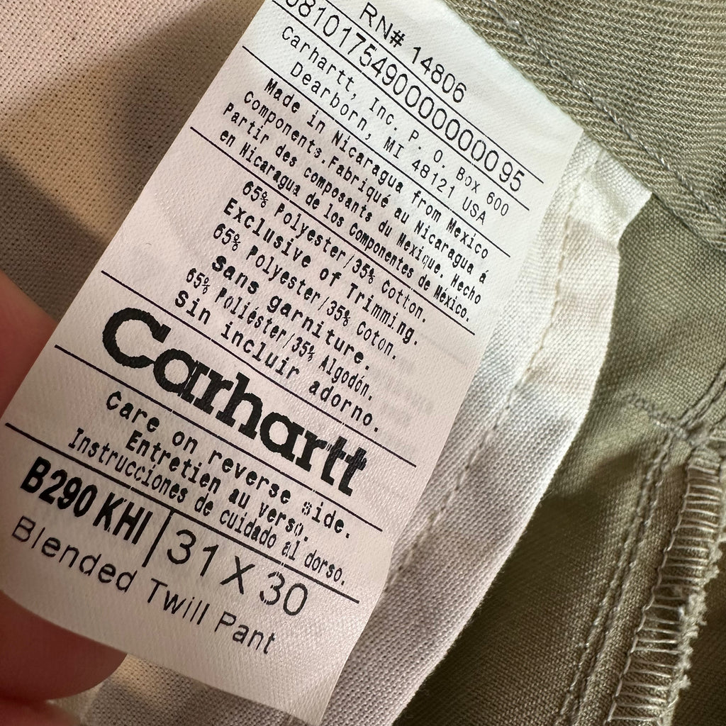 Carhartt Mens 31x30 Tan Twill Pants