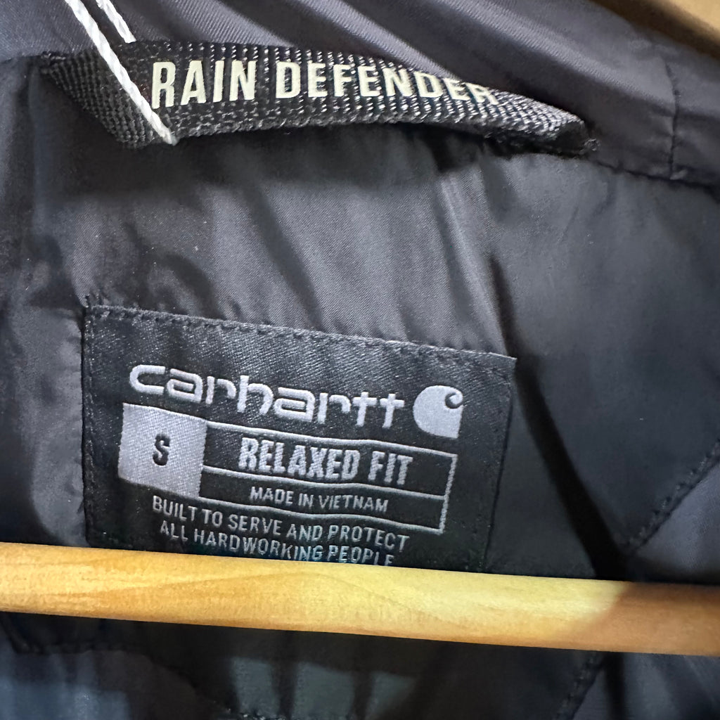 Carhartt Mens Small Rain Defender Black Jacket