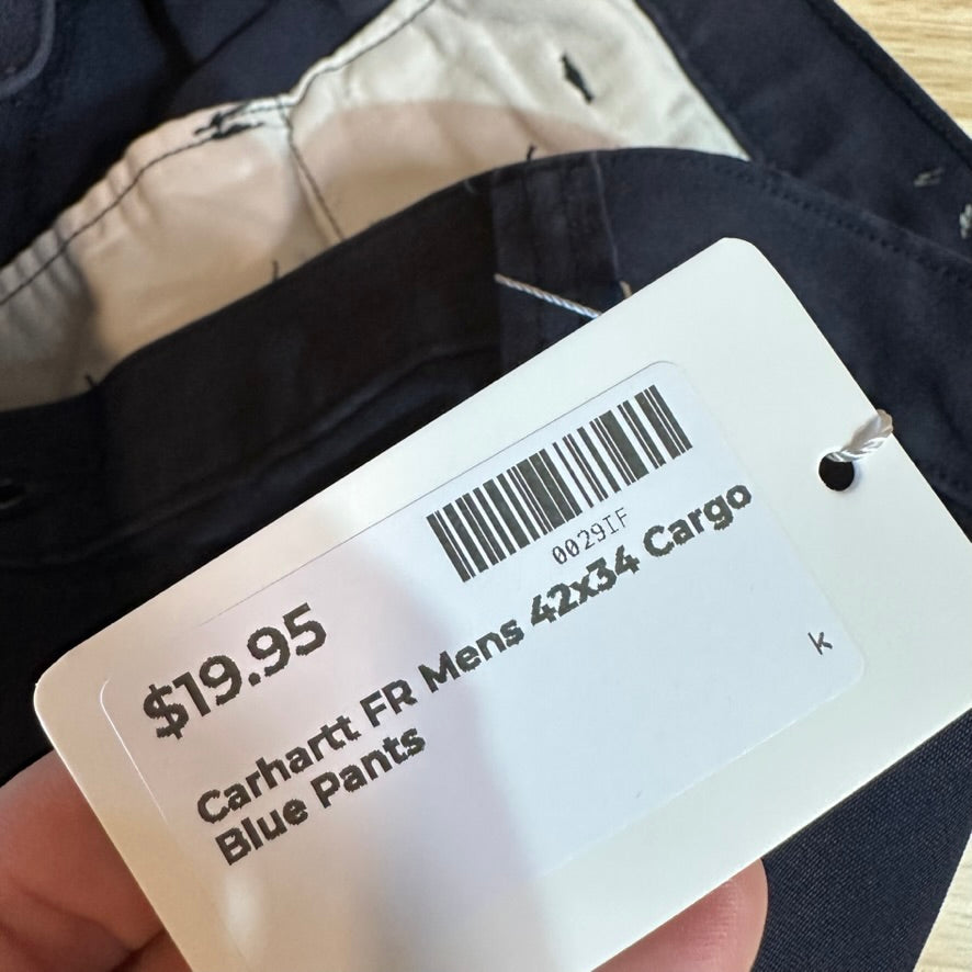 Carhartt FR Mens 42x34 Blue Cargo Pants