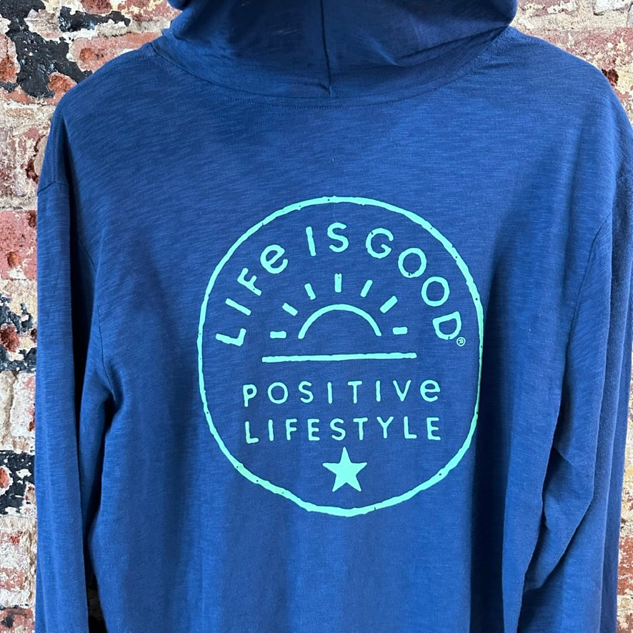 Life is Good Medium L/S Blue T-Shirt NEW
