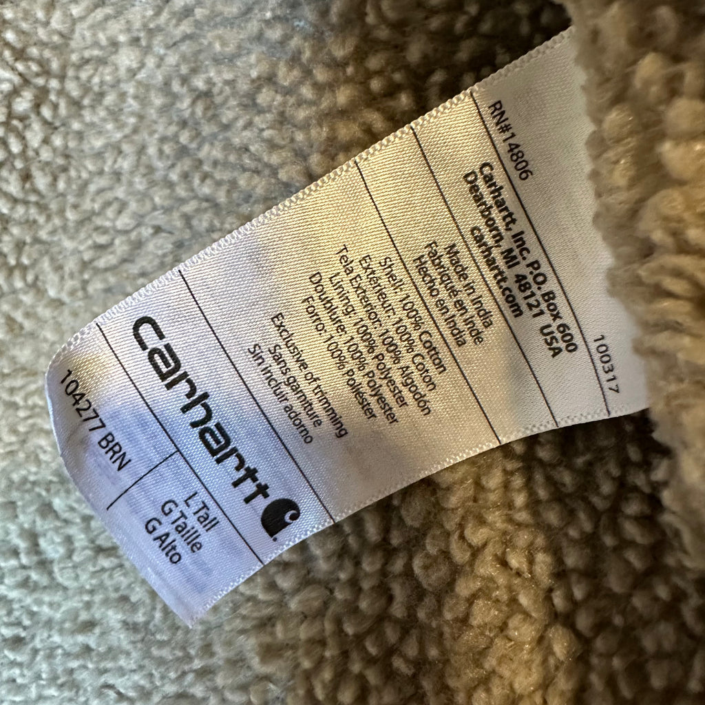 Carhartt Brown Sherpa Lined Men's Large Tall Vest