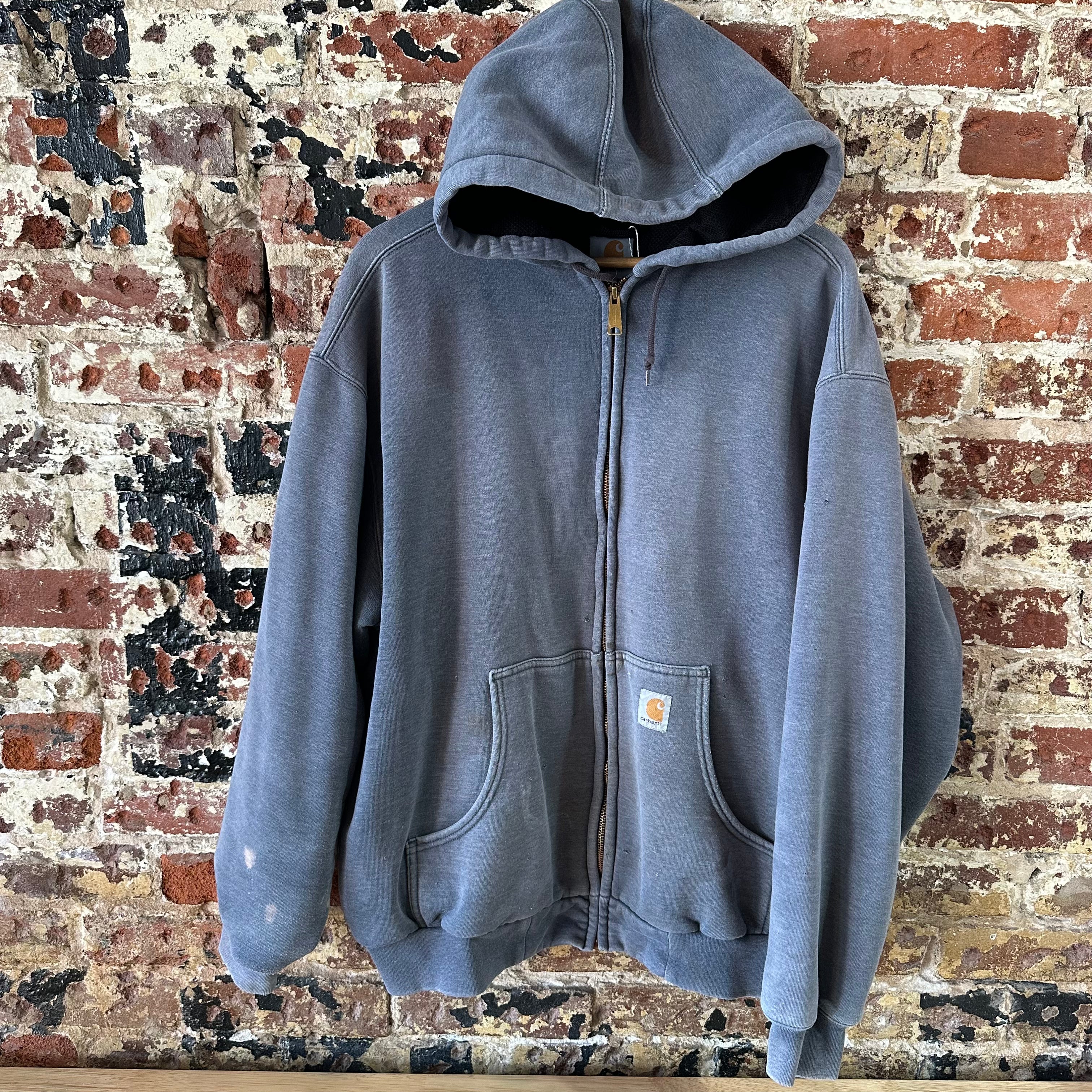 Carhartt J149 CHH Hoodie Full Zip Sweatshirt Gray Mens Size 2XL Heavy Work