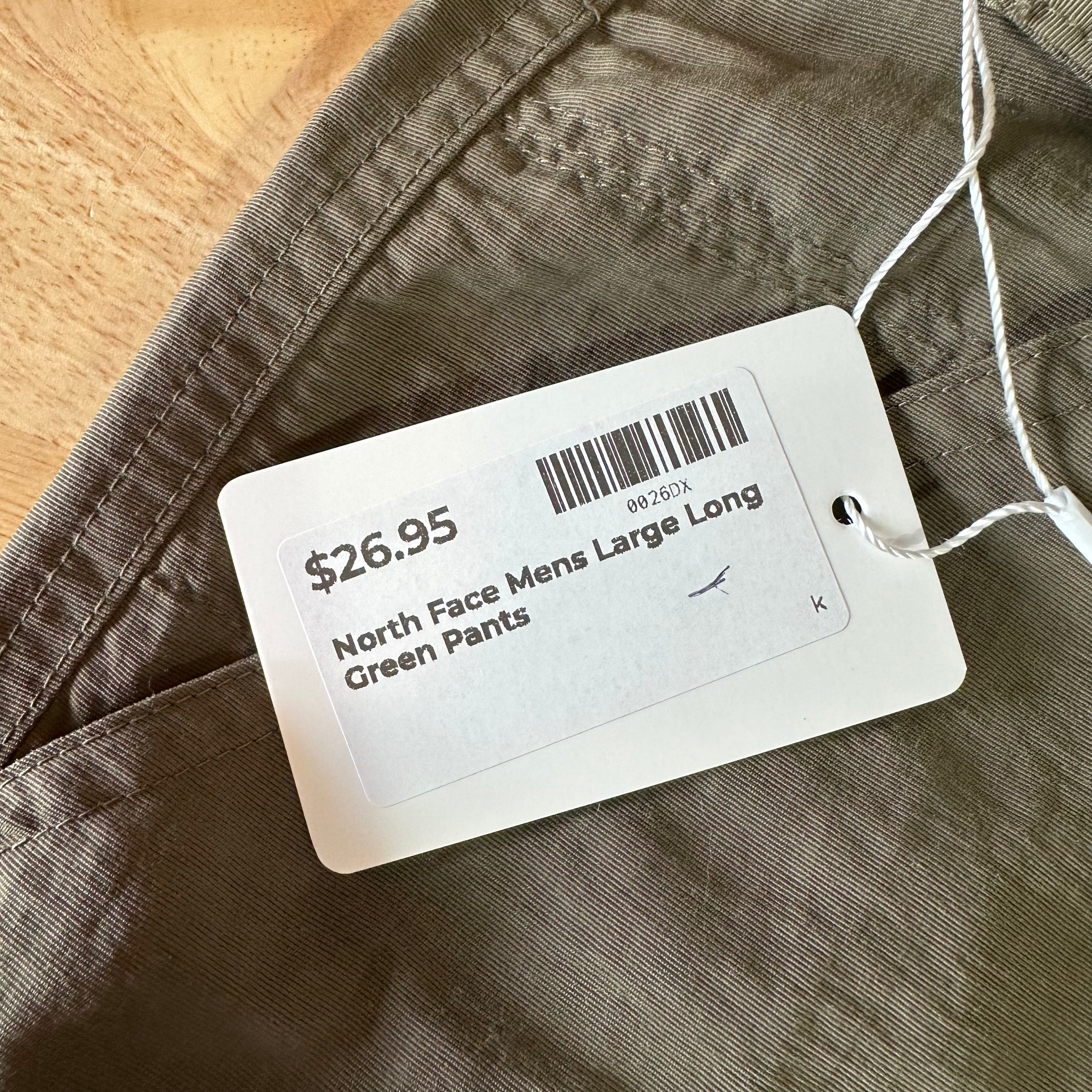 North Face Mens Large Long Green Pants