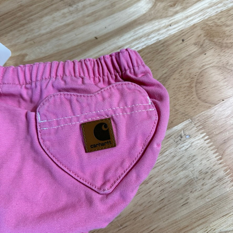 Carhartt Diaper cover baby girls 9M Pink Hearts