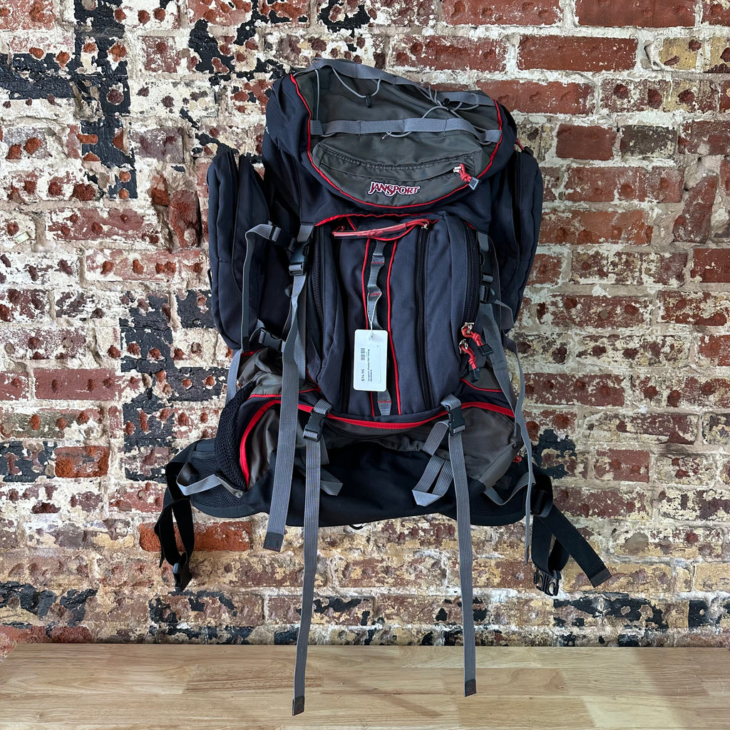 Jansport Alaska 100 Hiking Camping Vintage Backpack Black Red Large