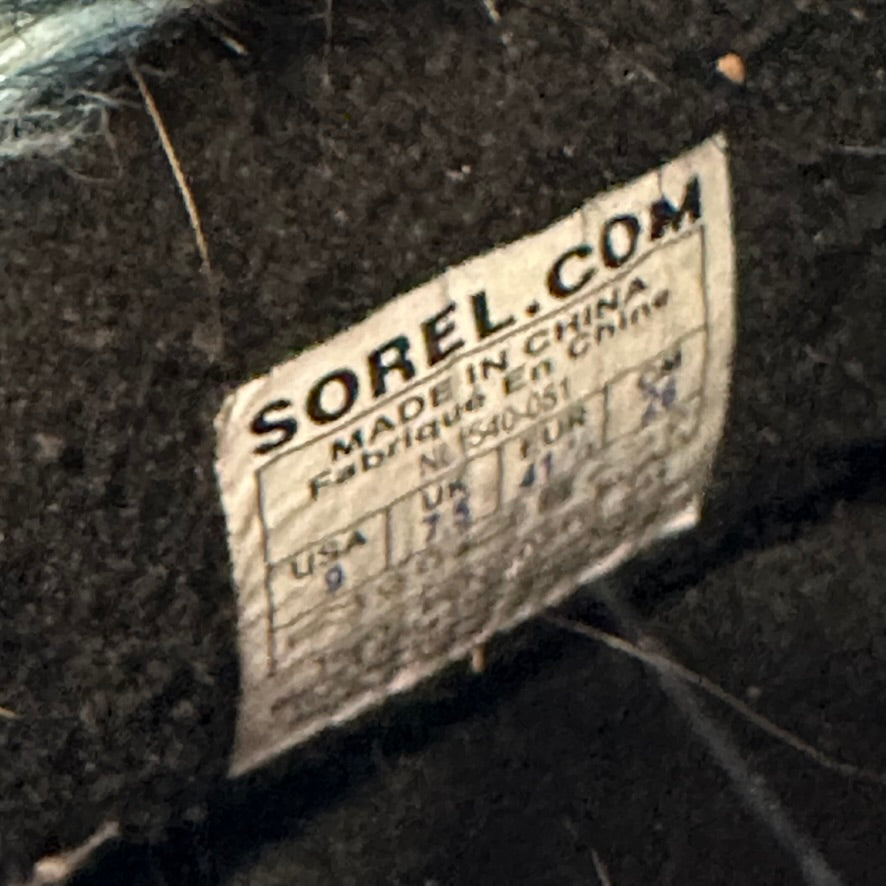 Sorel Joan Of Arctic Faux Fur Trimmed Leather Lace Up Boots Size 9 Gray