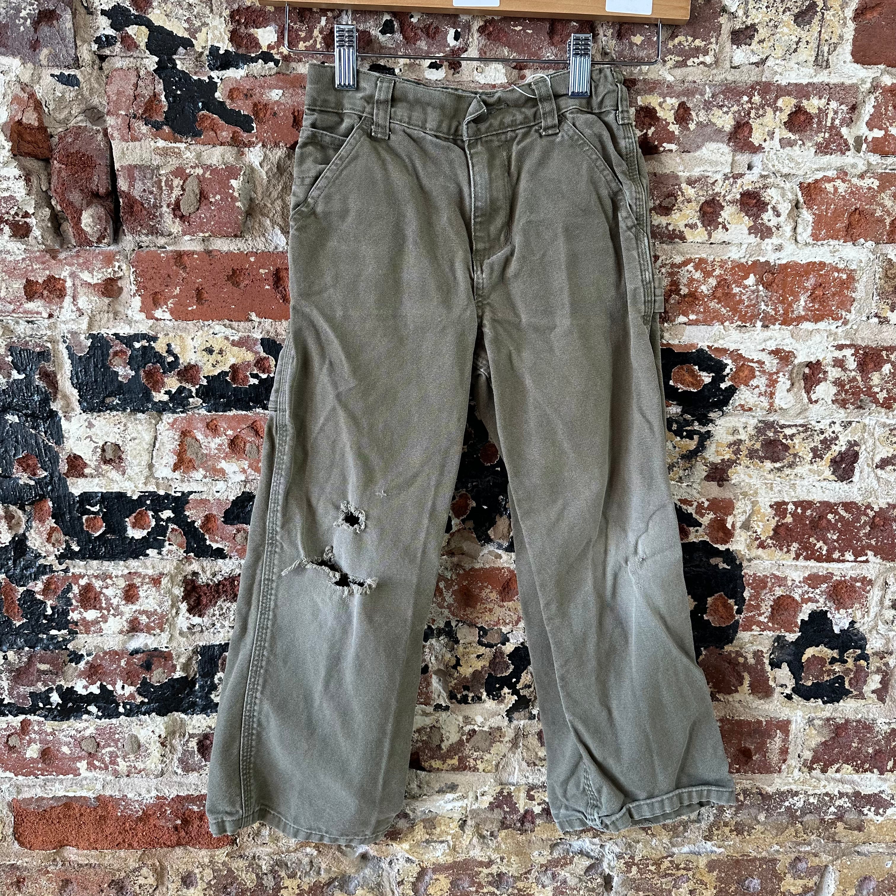 Carhartt Boys Size 6 Carpenter Pants Green 21x19"
