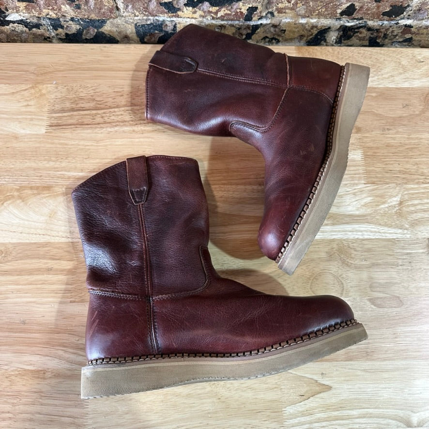 Durango Wellington Brown Leather Western Cowboy Boots Mens 9.5 Wide