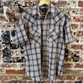 Plains Button Up Shirt Mens Medium Western Short Sleeve