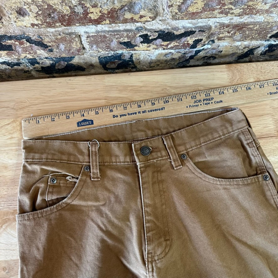 Dickies Mens 30x32 Duck Canvas Carpenter Brown Utility Pants Grunge Work