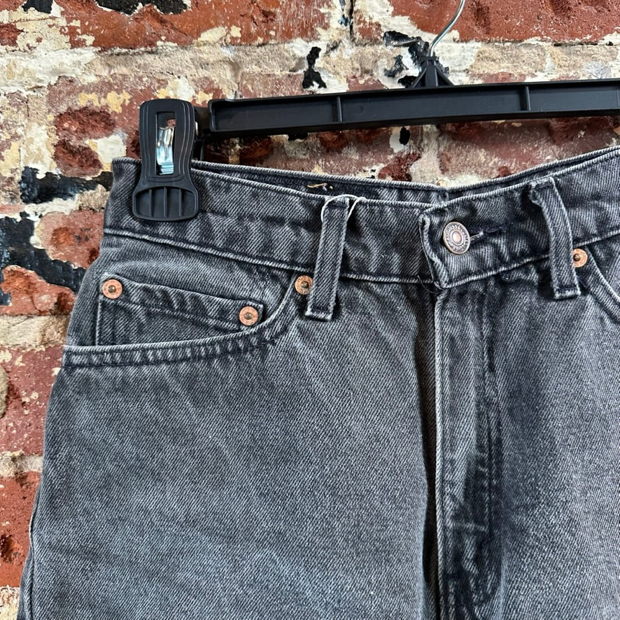Levi's Cut Off Black Denim Jean Shorts Womens 26 Distressed