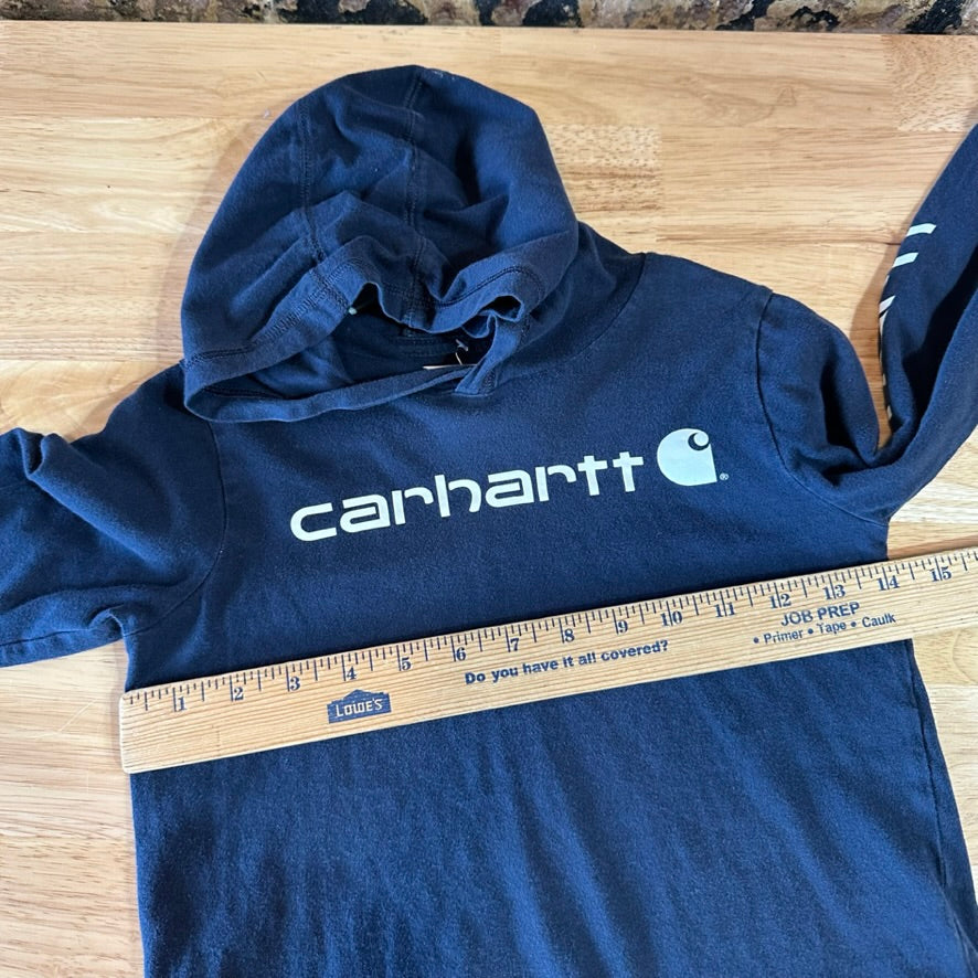 Carhartt Boys 5 Blue L/S Hooded T-Shirt