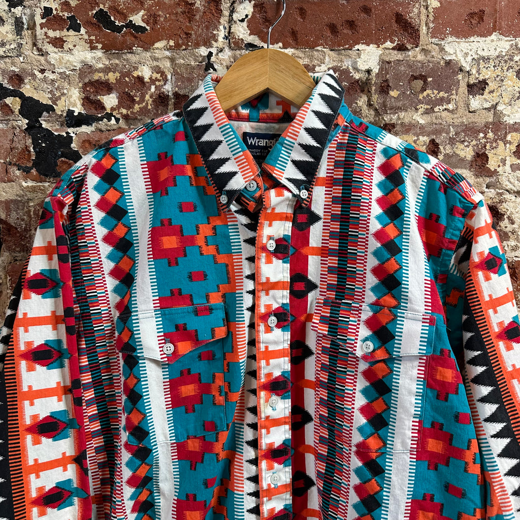 VTG Wrangler Men's Large Aztec Western Shirt