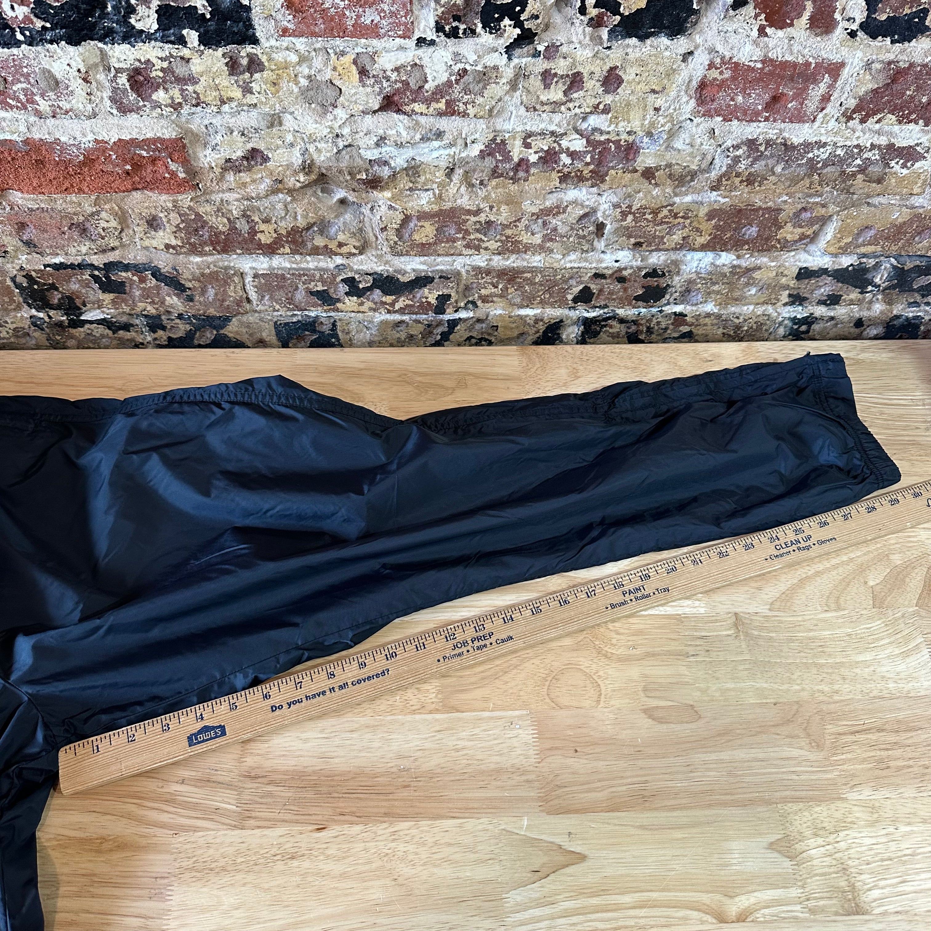 VTG Nike Pants Womens Med Black Track Windbreaker Gym Jogger Workout Running Y2K