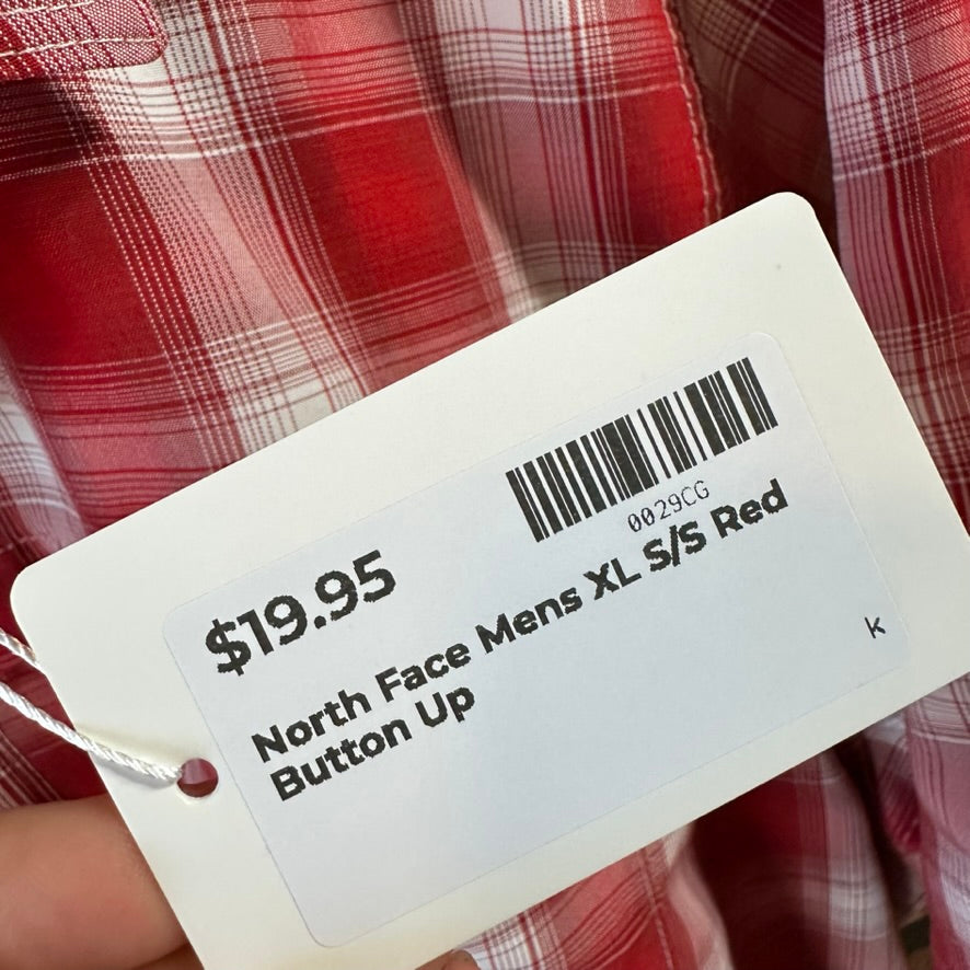North Face Men’s XL S/S Red Button up