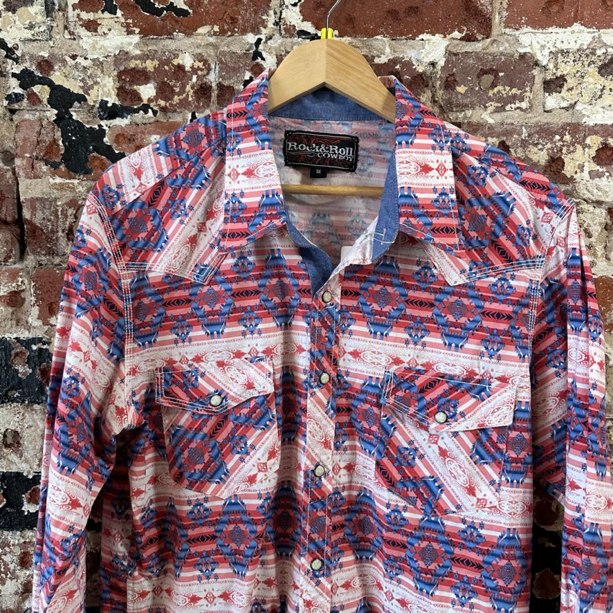 Rock N Roll Mens Medium Aztec Western Shirt