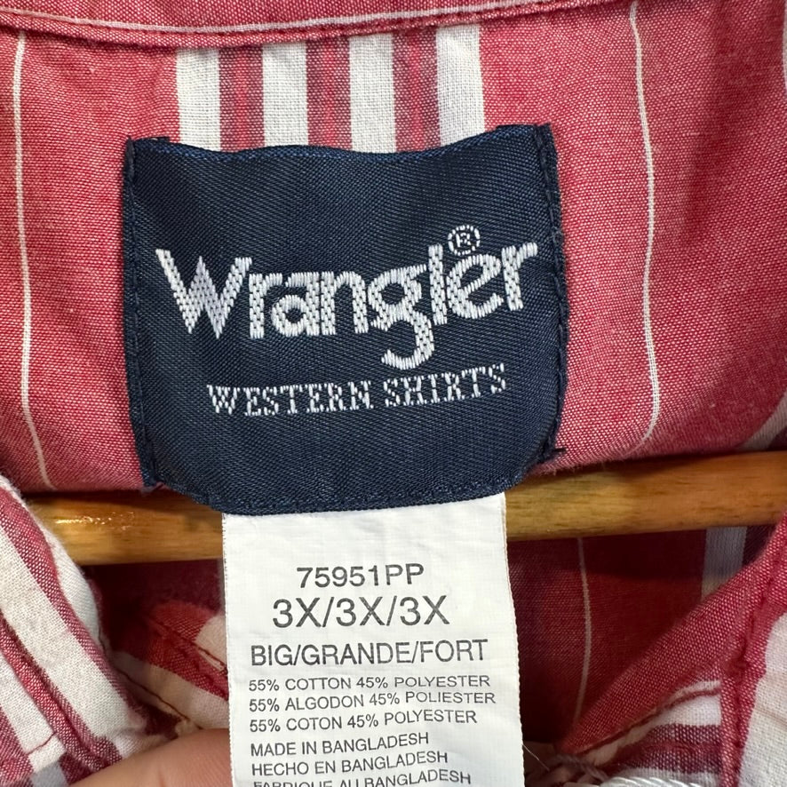 Wrangler Mens 3XL Red Western Shirt