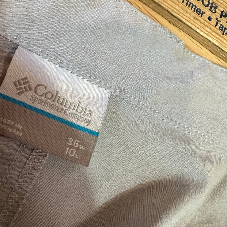 Columbia PFG Shorts Mens 36 Gray Fishing Outdoor Hiking 10" inseam