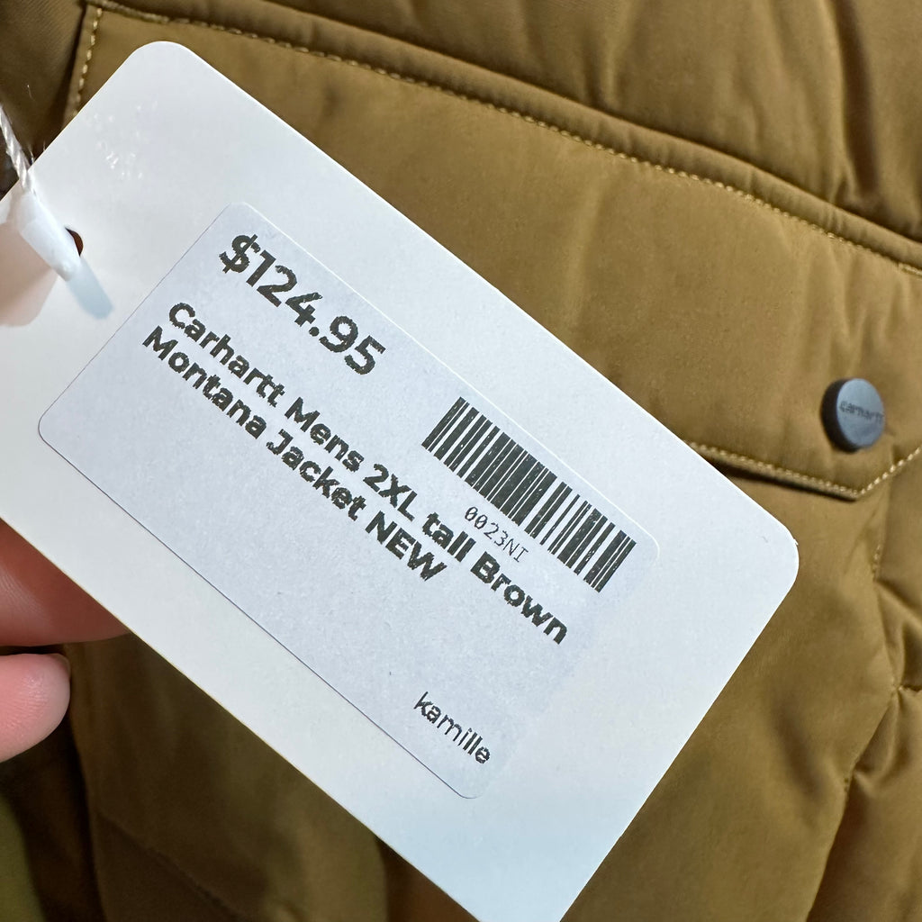 Carhartt Montana Jacket Mens 2XL Tall 2XLT Rain Defender Oak brown NEW