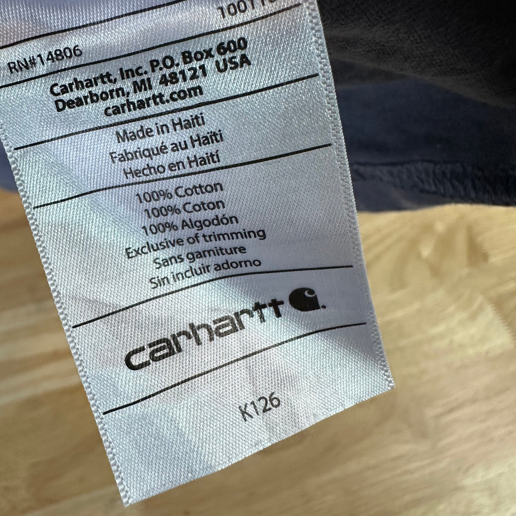 Carhartt Men's XL Original Fit Long Sleeve T Shirt Blue Pocket T