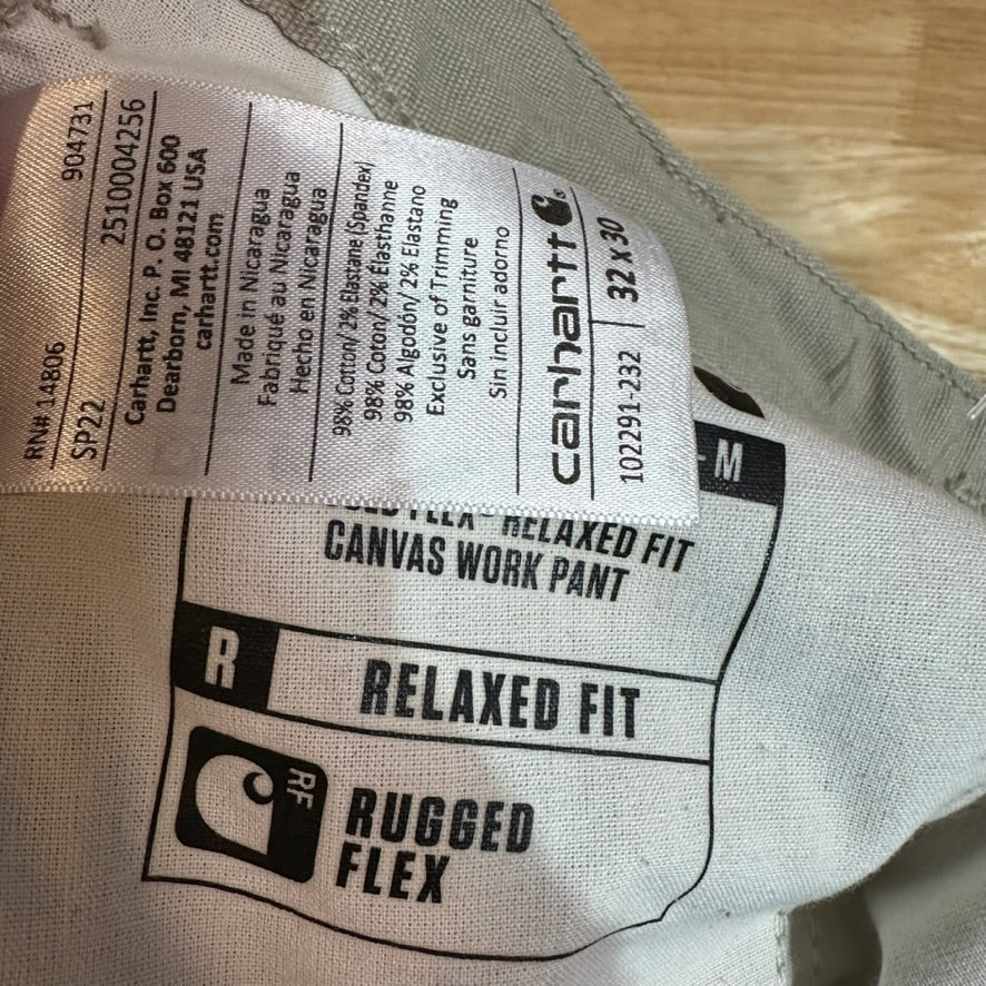 Carhartt Relaxed Fit Rugged Flex Pants Mens 32x30 Tan Workwear