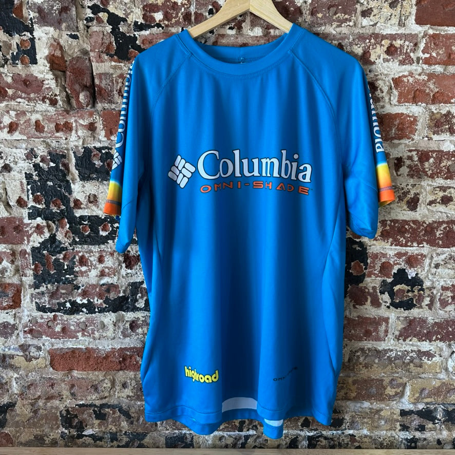 Columbia Mens 2XL Blue Bike Jersey