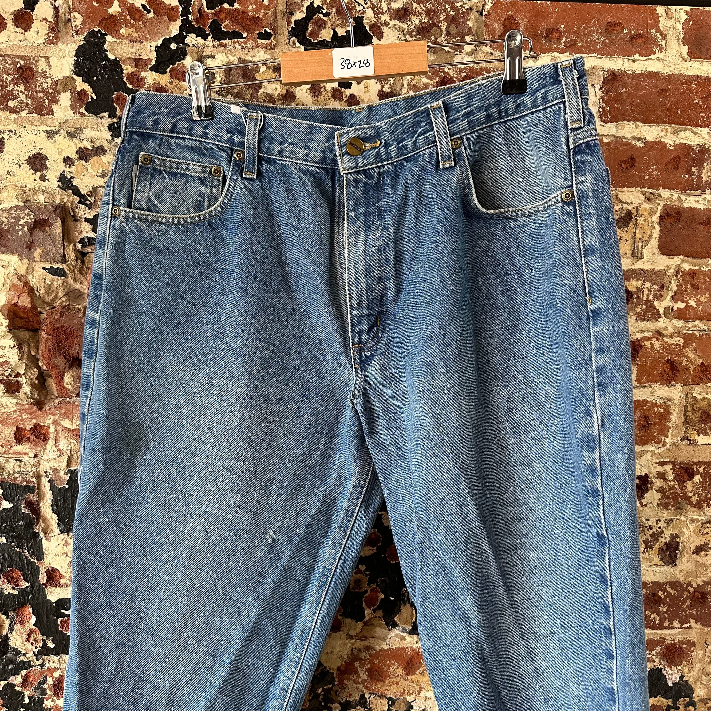 Carhartt Mens 38x28 Blue Jeans
