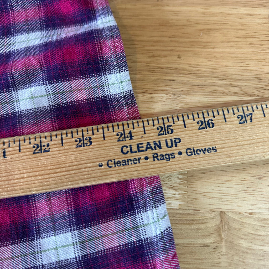 Carhartt Womens XL Button Up Flannel Shirt Pink Purple Plaid long sleeve