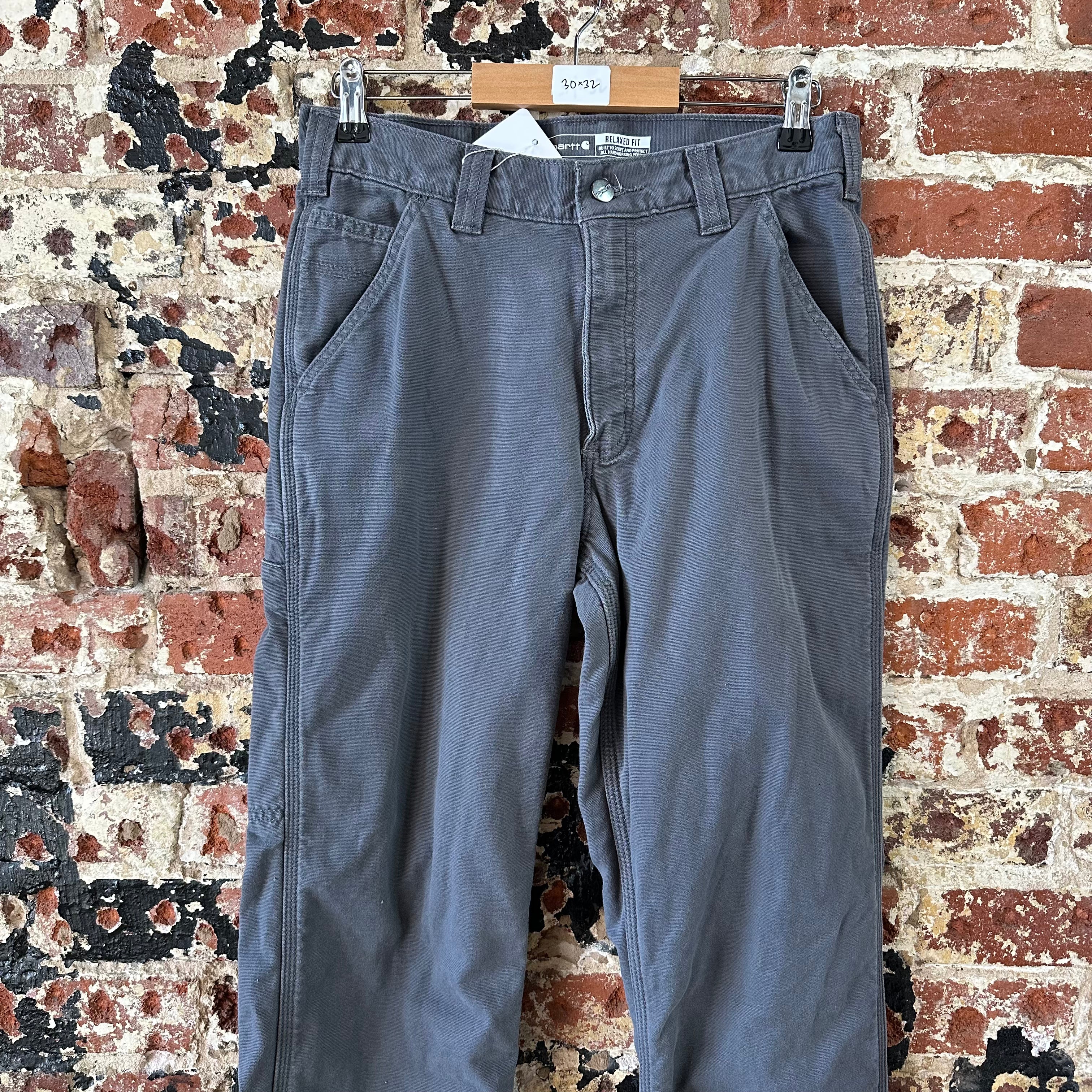 CARHARTT Men's fleece Lined Canvas Utility Pant 30x32 Gray