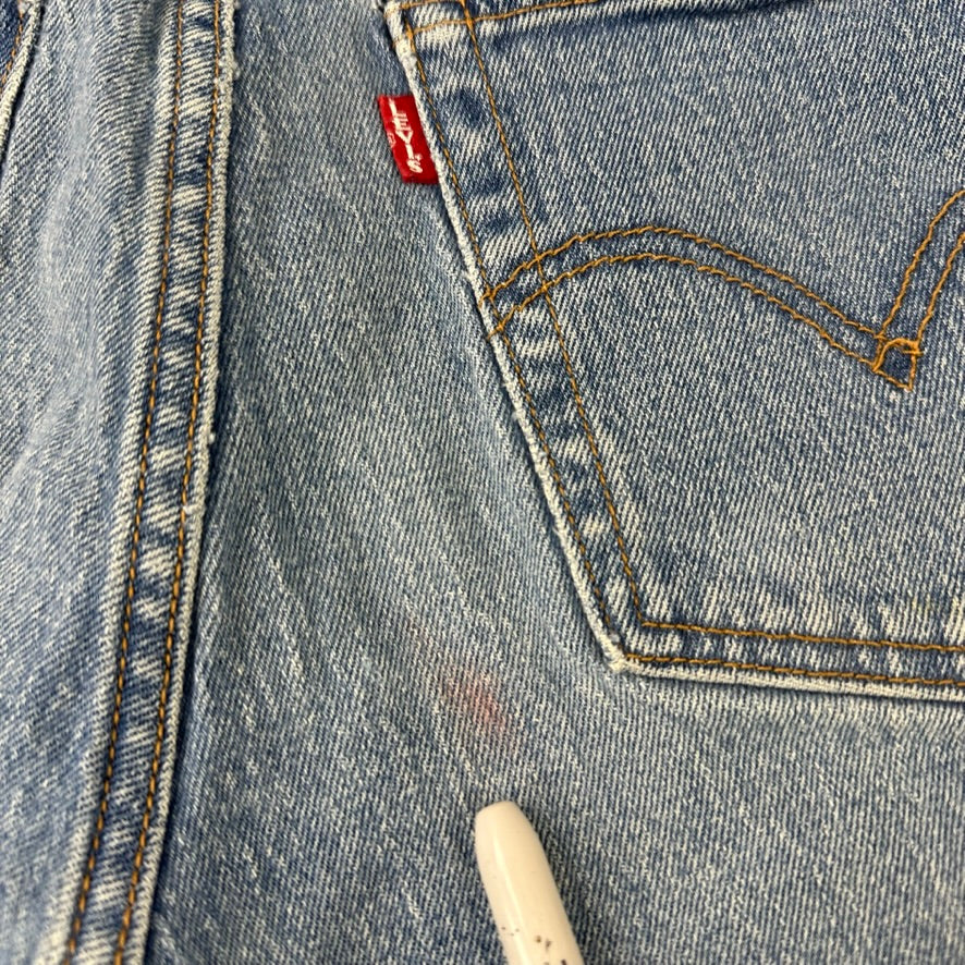 Levi's Cut Off Denim Blue Jean Shorts Womens 28 Distressed - 28x6"