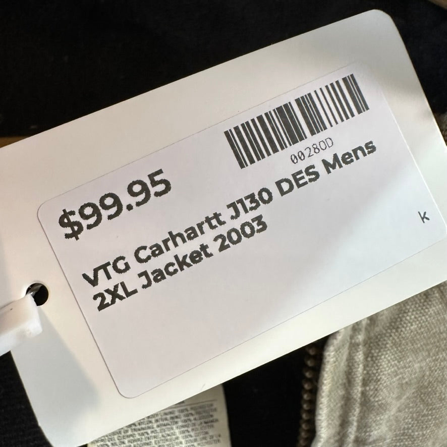 VTG Carhartt J130 DES Jacket Mens 2XL 2003