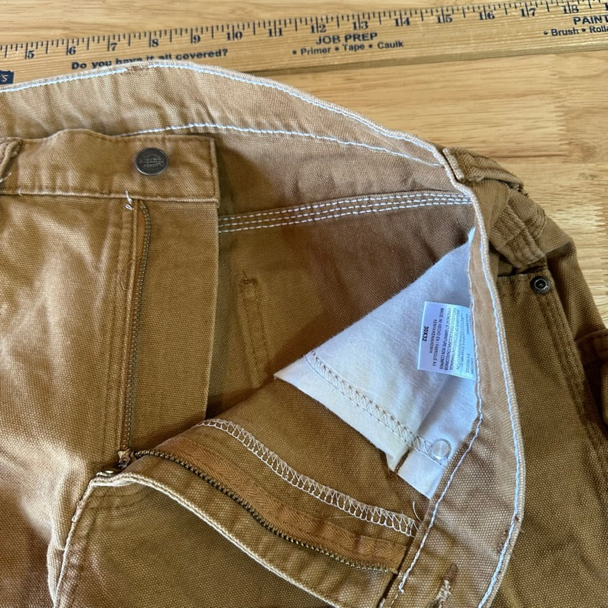 Dickies Mens 30x32 Duck Canvas Carpenter Brown Utility Pants Grunge Work
