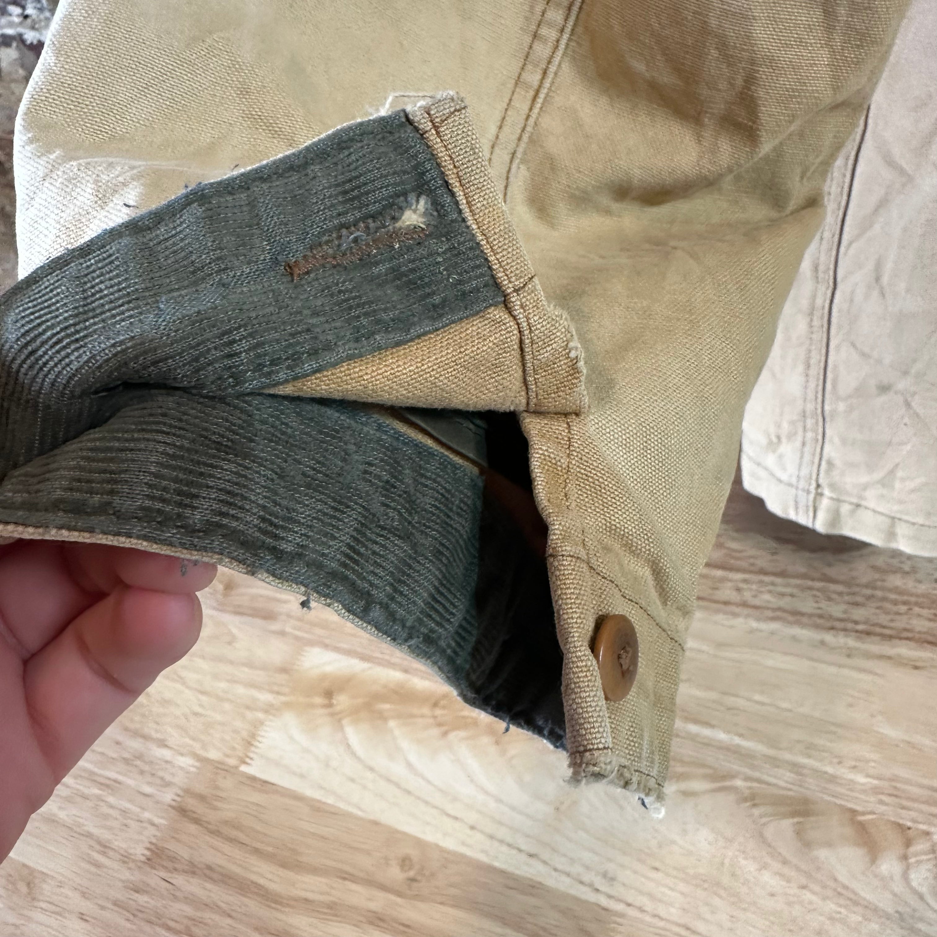 LL Bean Chore Jacket Mens XL Canvas Barn Coat Lined Corduroy Collar XL