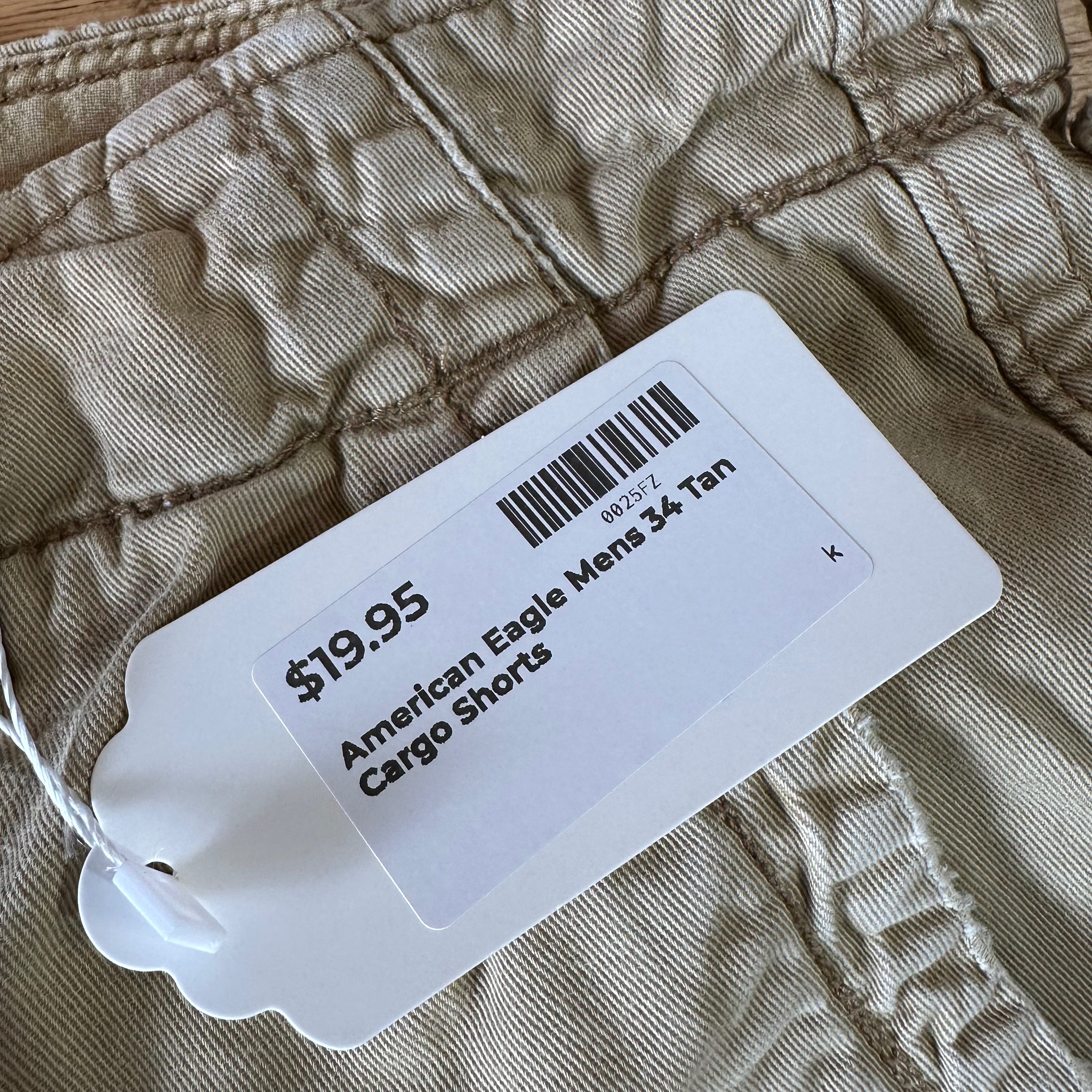 American Eagle Outfitters Classic Cargo Shorts Mens 34 Tan 11" inseam