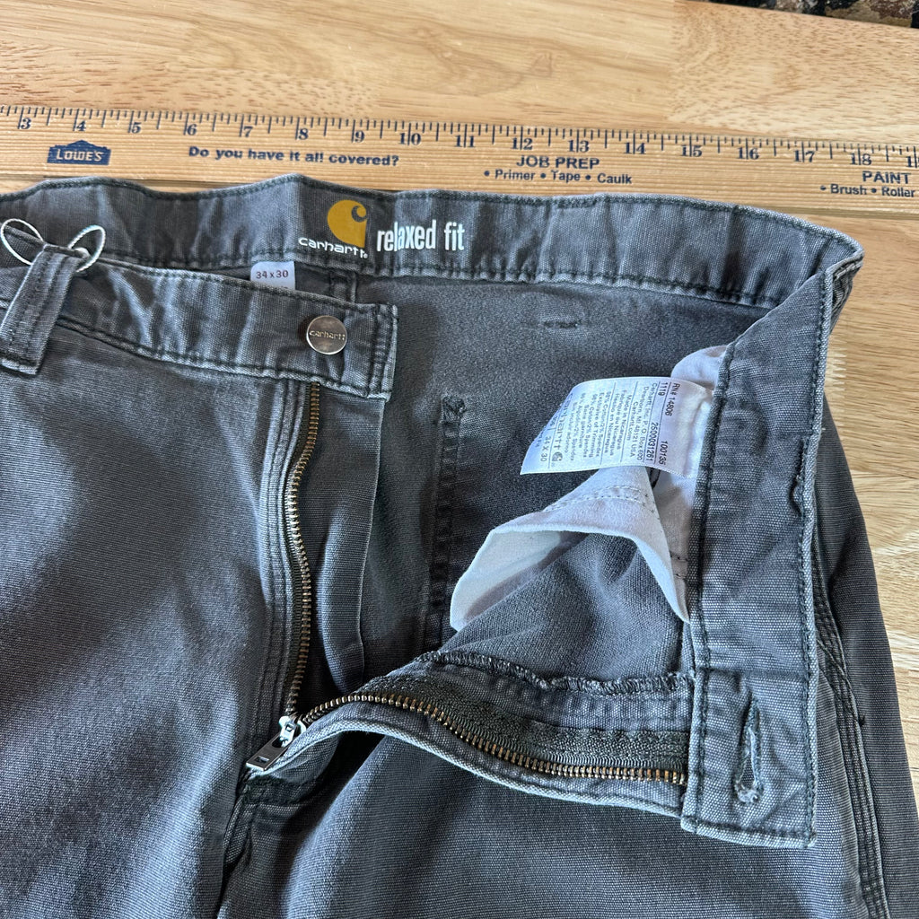 Carhartt Mens 34x30 Gray Pants