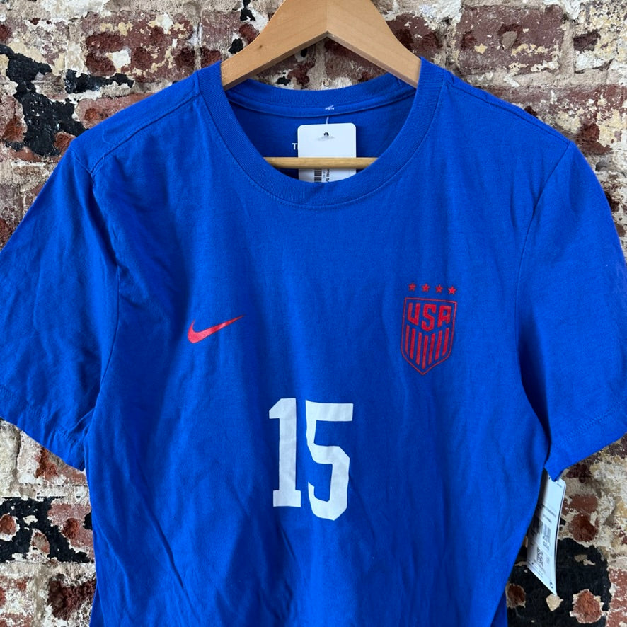 United States National Soccer Team Shirt Megan Rapinoe #15 Mens Small Blue Nike