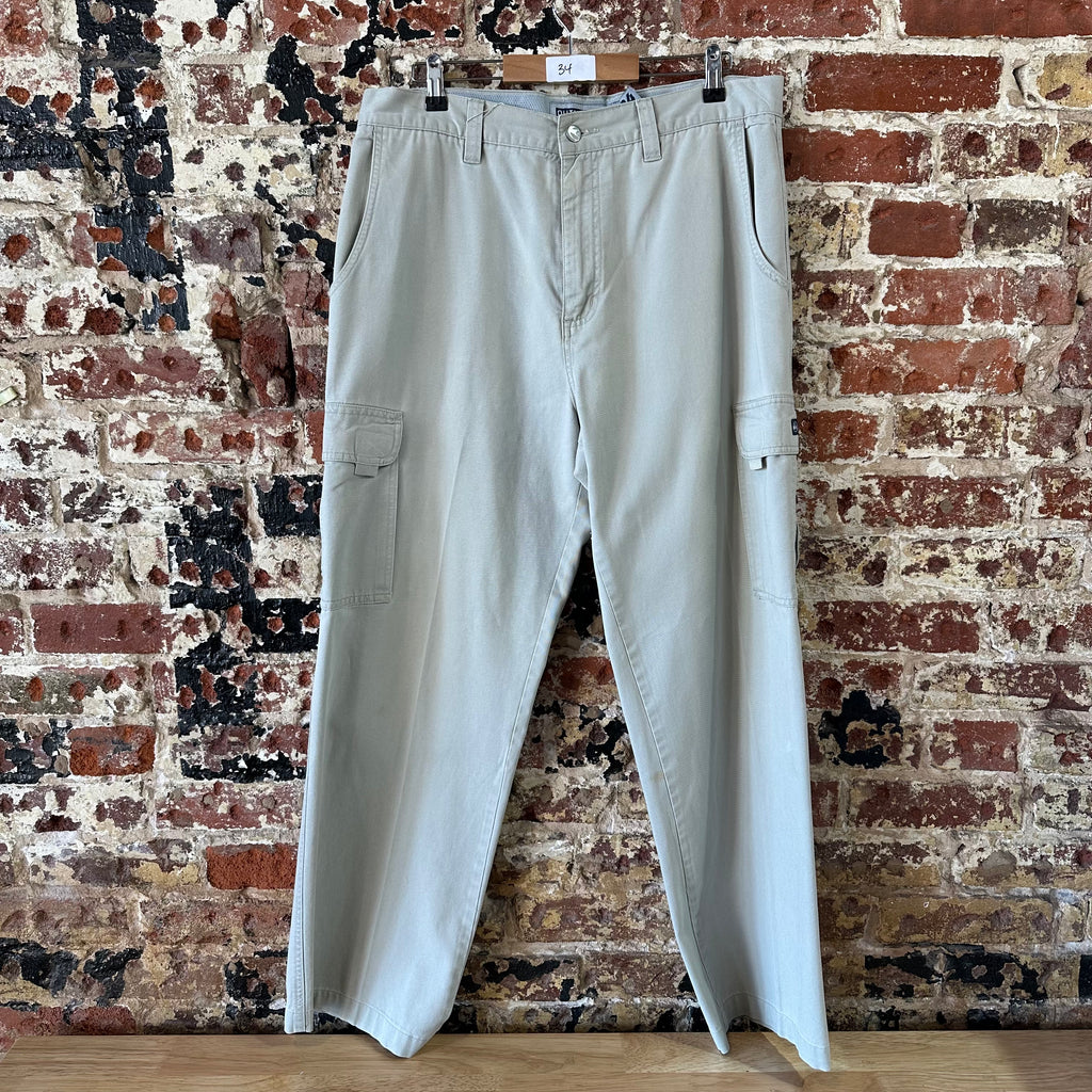 VINTAGE Quiksilver Cargo Pants Mens Straight Skater Surf Utility Men 34x30 Y2K