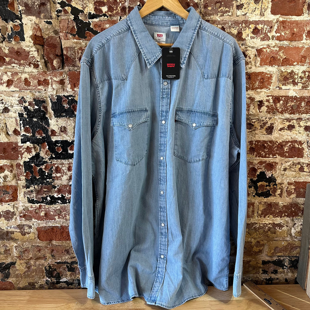 Levi's Mens 3XL Tall Pearl Snap Western Jean Shirt NEW