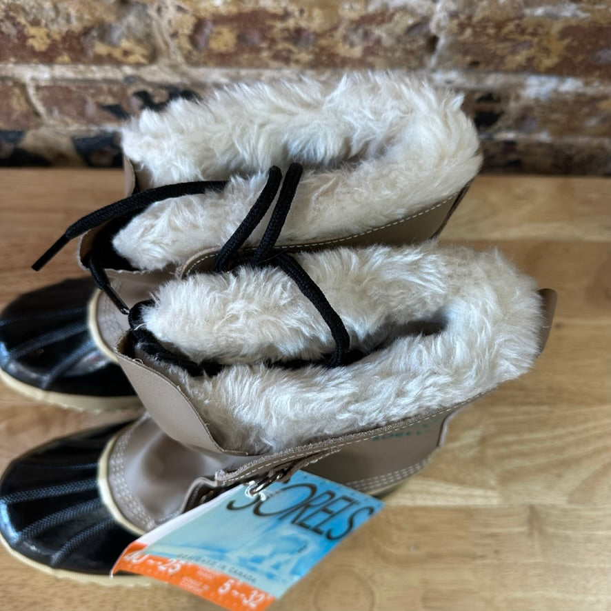 Sorel Manitou Boots Mens 8 Tan Waterproof Fleece Nubuck Leather Rubber Winter