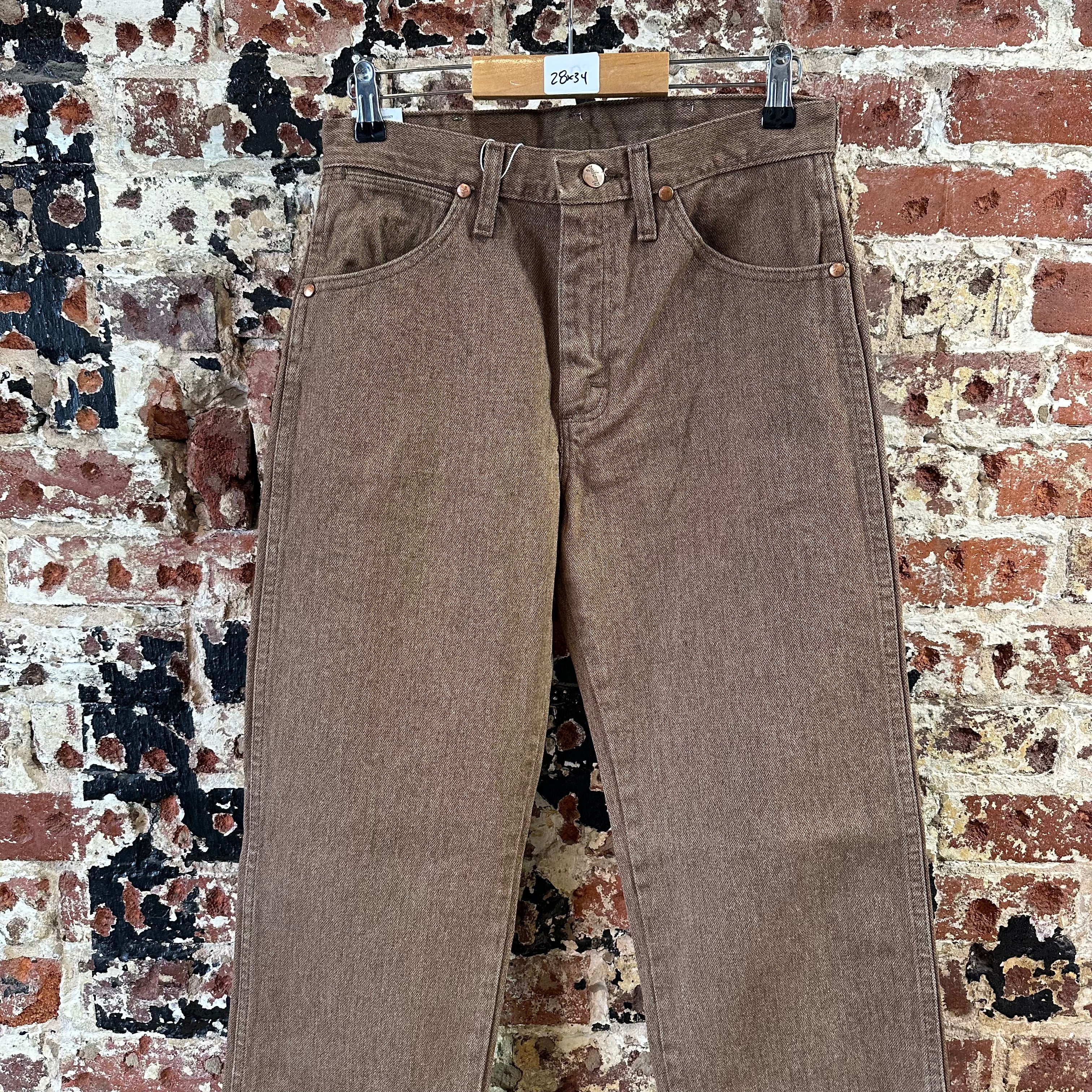 Wrangler Mens 28X34 Brown Jeans NEW