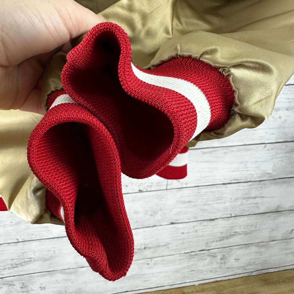 Vintage San Francisco 49ers SF Gold Satin Jacket Locker Line Mens Large