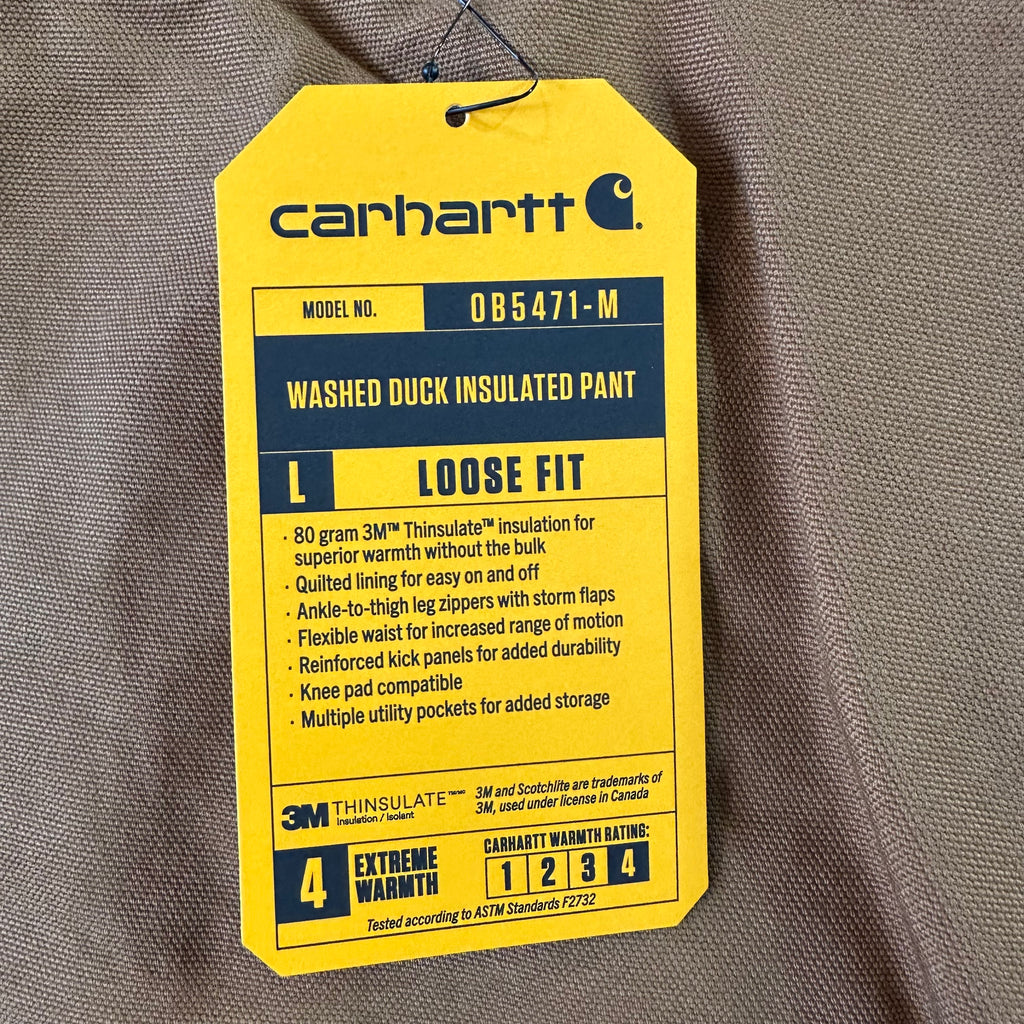 Carhartt Washed Duck Insulated Pant Extreme Warmth Loose Fit Size 2XL Tall NWT