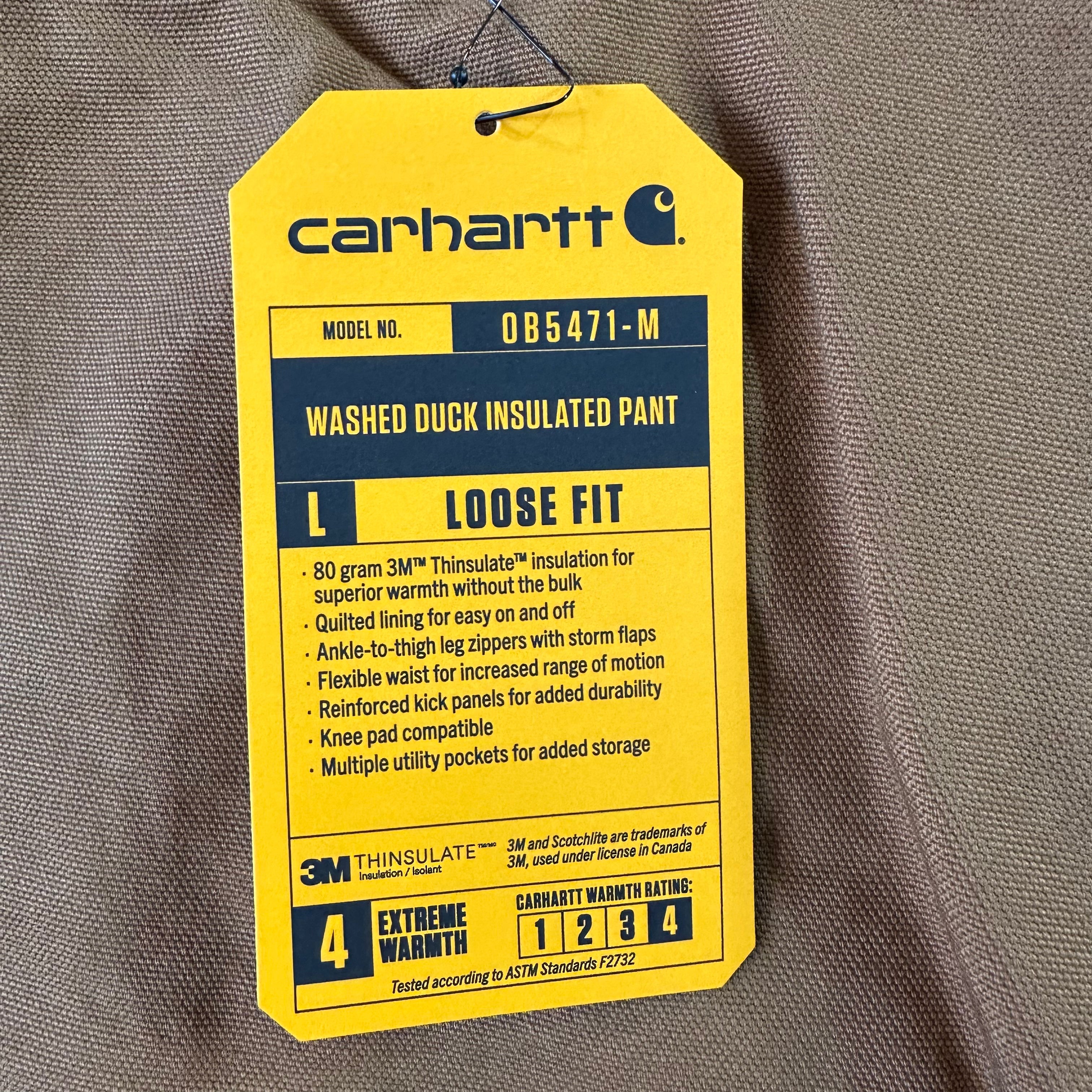Carhartt Washed Duck Insulated Pant Extreme Warmth Loose Fit Size 2XL Tall NWT