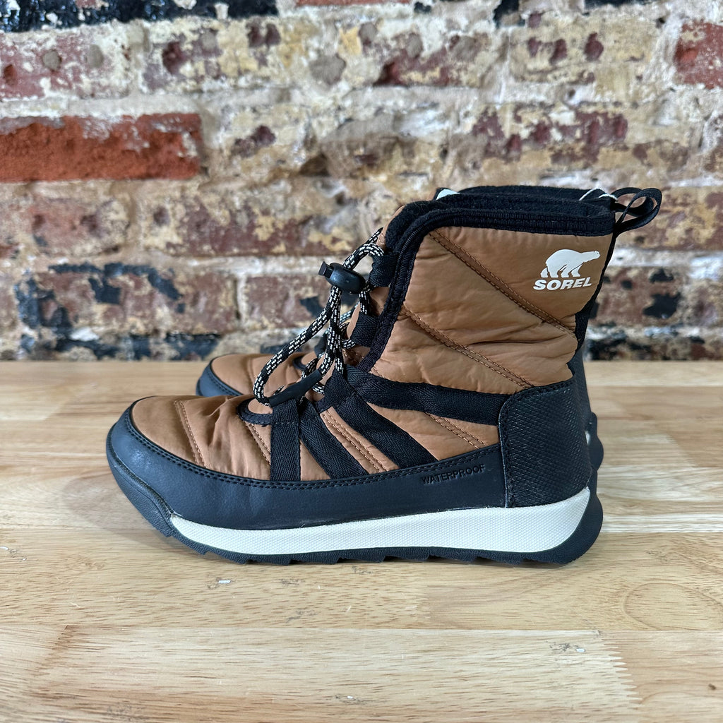 Sorel Whitney II Short Elastic Lace Winter Boots Waterproof Elk Womens 5 Brown