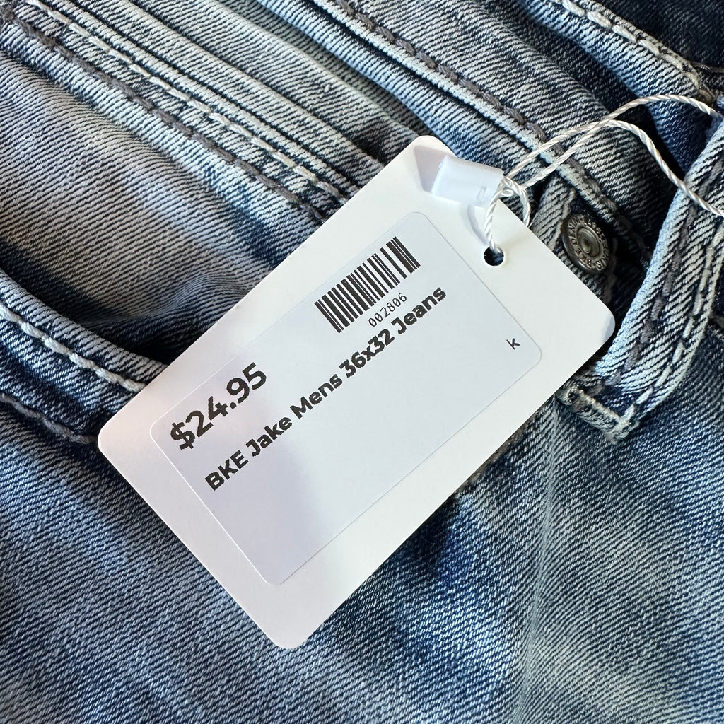 BKE Jack Mens 36x32 Blue Jeans
