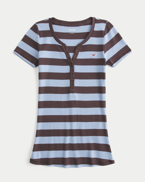 Hollister Womens Henley Shirt NEW