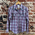 Ariat Womens Shirt Long Sleeve Snap Button Front Plaid Western Print Medium