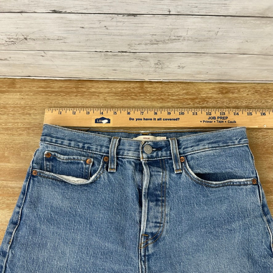 Levi's Cut Off Denim Blue Jean Shorts Womens 28 Distressed - 28x6"